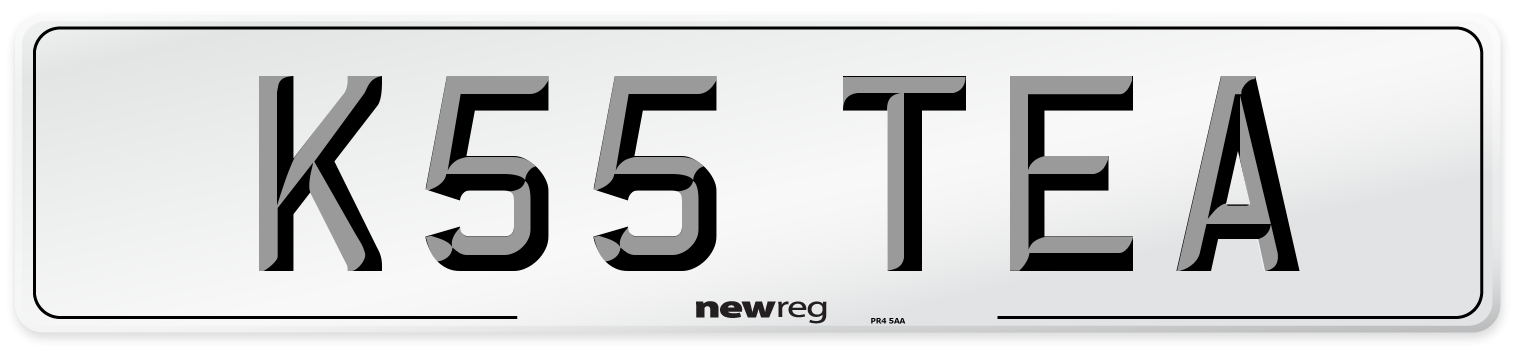 K55 TEA Number Plate from New Reg